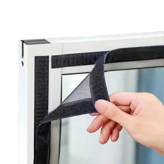 Myggnät för fönster, kardborre svart