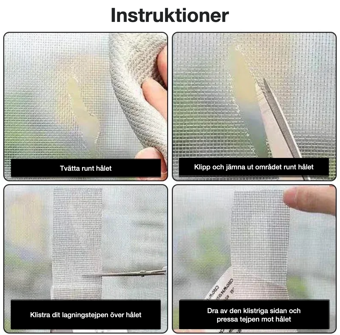 Lagningstejp för myggnät