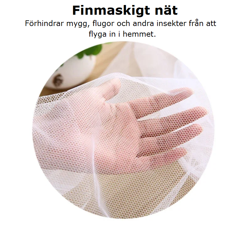 Myggnät för fönster på rulle, justerbar