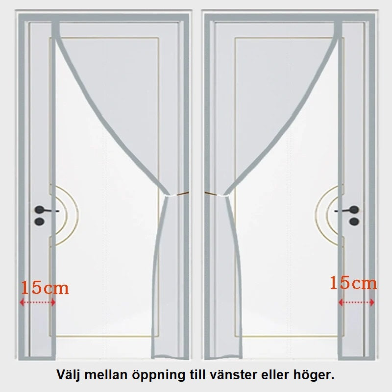 Myggnät för dörr med sidoöppning
