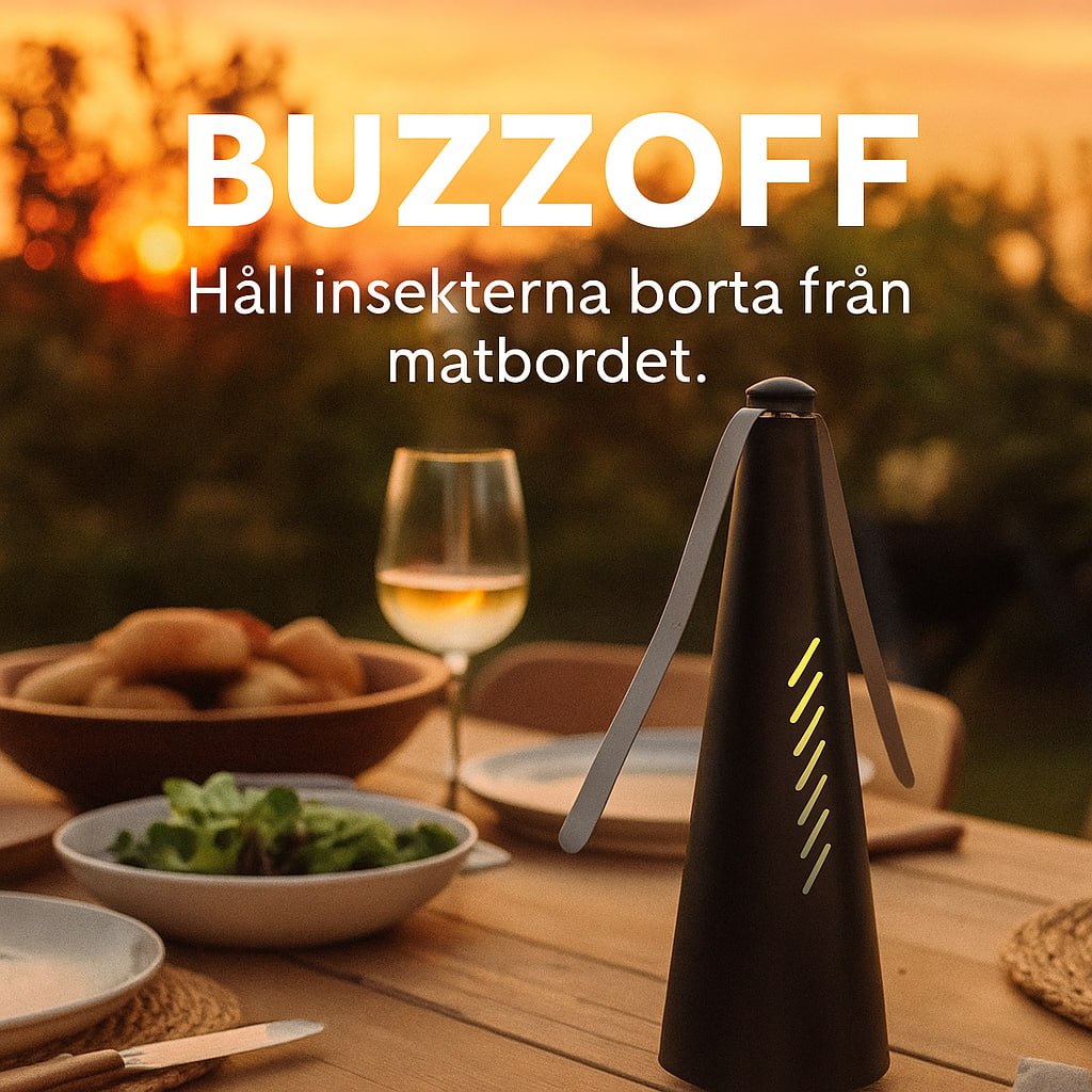 BuzzOff Insektsfläkt - Håll insekter borta från matbordet